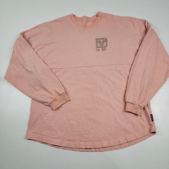 Disney Walt Disney World Spirit Jersey Peach Pink Rose Gold Puffy Logo Glitter M - Picture 3 of 10